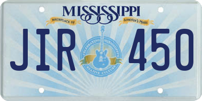 MS license plate JIR450