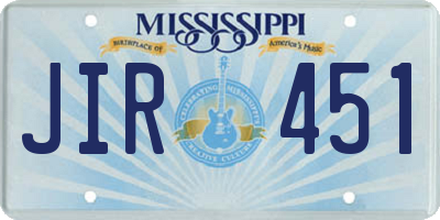 MS license plate JIR451
