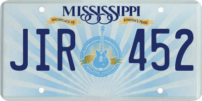 MS license plate JIR452