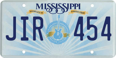 MS license plate JIR454