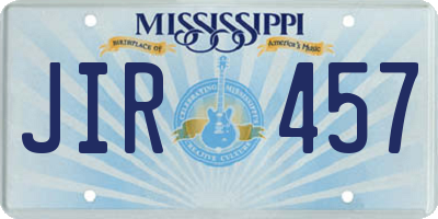MS license plate JIR457