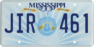 MS license plate JIR461