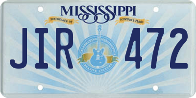 MS license plate JIR472