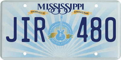 MS license plate JIR480