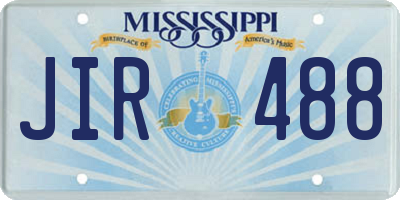 MS license plate JIR488