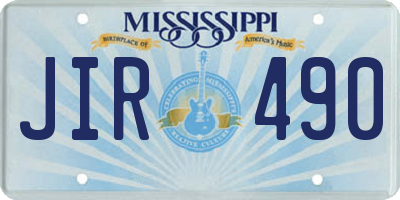 MS license plate JIR490