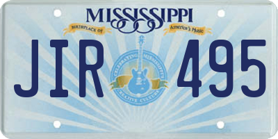 MS license plate JIR495