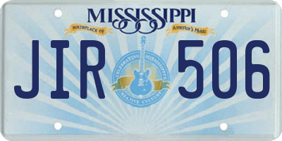 MS license plate JIR506