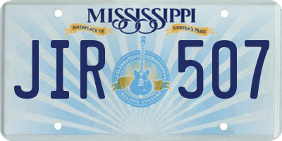 MS license plate JIR507