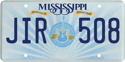 MS license plate JIR508
