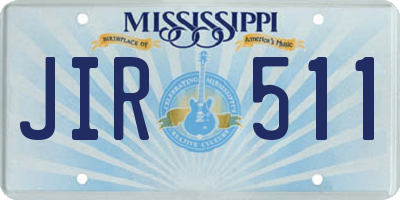 MS license plate JIR511