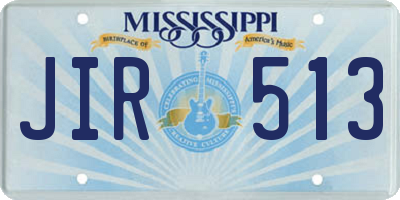MS license plate JIR513