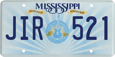 MS license plate JIR521