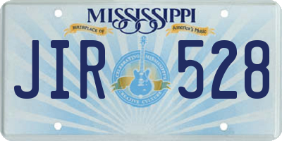 MS license plate JIR528