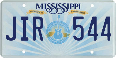 MS license plate JIR544