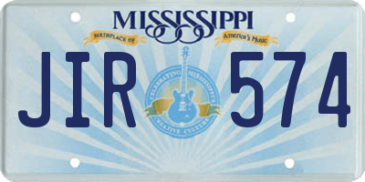 MS license plate JIR574