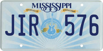 MS license plate JIR576
