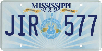 MS license plate JIR577