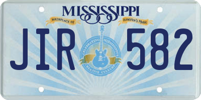 MS license plate JIR582