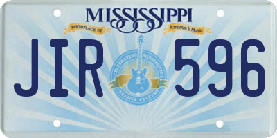 MS license plate JIR596