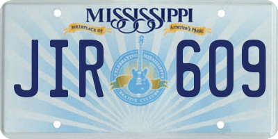 MS license plate JIR609