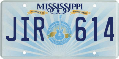 MS license plate JIR614