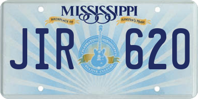 MS license plate JIR620