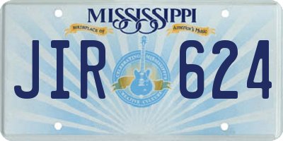 MS license plate JIR624