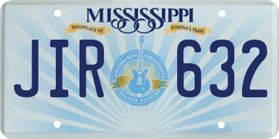 MS license plate JIR632