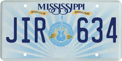 MS license plate JIR634