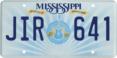 MS license plate JIR641