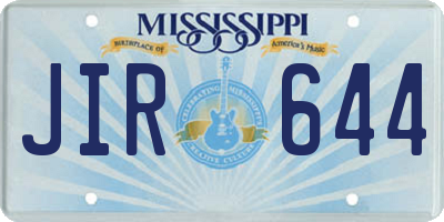 MS license plate JIR644