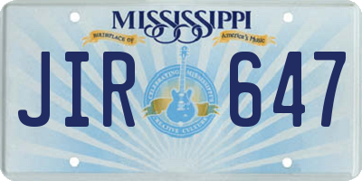 MS license plate JIR647