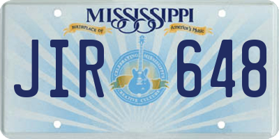 MS license plate JIR648