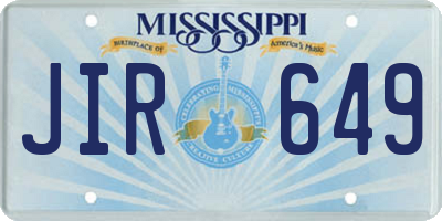 MS license plate JIR649