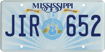 MS license plate JIR652