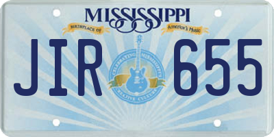 MS license plate JIR655