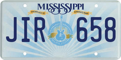 MS license plate JIR658