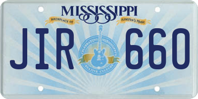MS license plate JIR660