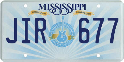 MS license plate JIR677