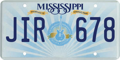 MS license plate JIR678