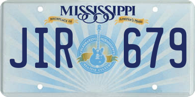 MS license plate JIR679