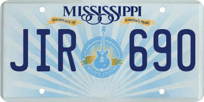 MS license plate JIR690