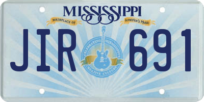 MS license plate JIR691