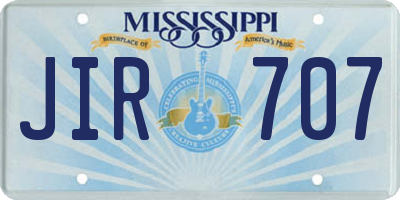 MS license plate JIR707