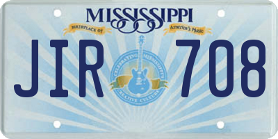 MS license plate JIR708
