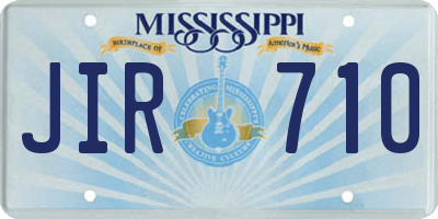 MS license plate JIR710