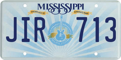 MS license plate JIR713