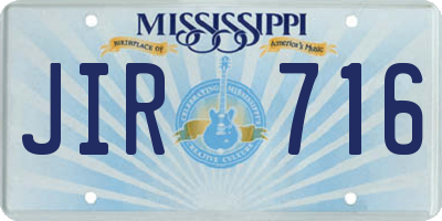 MS license plate JIR716