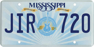 MS license plate JIR720